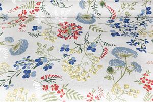 Tessuto al metro - tela - fiori di prato summer, h. 140 cm