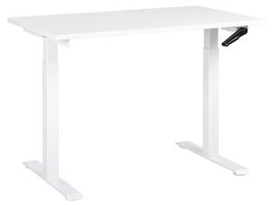 BELIANI Scrivania regolabile in altezza piano bianco con struttura in acciaio 120 x 72 cm regolazione manuale in altezza ufficio moderno