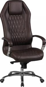 Sedia da ufficio MONTEREY in vera pelle marrone Sedia da scrivania 120 kg Poltrona direzionale con schienale alto e poggiatesta X-XL