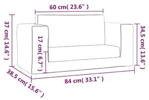 Divano Letto per Bambini a 2 Posti Crema in Morbido Peluche