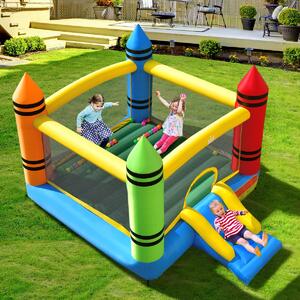 Costway Castello gonfiabile per bambini con scivolo e ingresso sicuro, Casa gonfiabile con borsa di trasporto