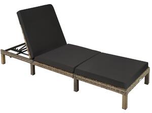 Tectake 403686 lettino prendisole in rattan sofia - naturale