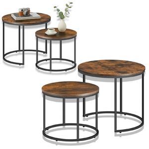 Couchitsch, set da 2 tavolini rotondi, tavolini da salotto in metallo 53 x 45 cm e 43 x 35 cm (Ø x H), tavolino da divano, Mulisoft, tavolino da caffè rotondo, 2 pezzi