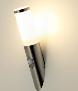 Kwazar Luminaire, lampada da esterno con sensore di movimento, 230 V, E27, 50 W, IP44, argento