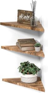 Listelli in legno - Mensole sospese - Contenitori decorativi - Set di 3 - 29,8 cm - Naturale