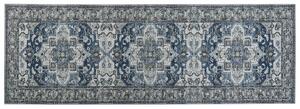 Tappeto passatoia grigio e blu poliestere 80 x 240 cm decorazioni orientali invecchiate per soggiorno camera da letto Beliani