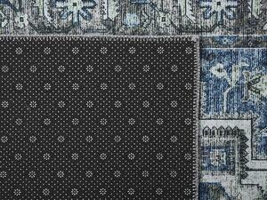 Tappeto passatoia grigio e blu poliestere 60 x 200 cm decorazioni orientali invecchiate per la camera da letto del soggiorno Beliani
