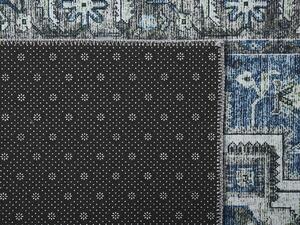 Tappeto passatoia grigio e blu poliestere 70 x 200 cm decorazioni orientali invecchiate per soggiorno camera da letto Beliani