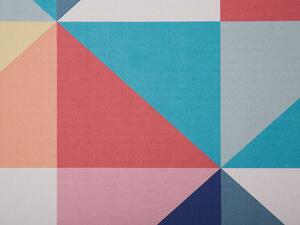 Tappeto passatoia multicolore poliestere 80 x 200 cm motivo geometrico triangolo fondo antiscivolo corridoio moderno Beliani