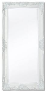 Specchio da Parete Stile Barocco 100x50 cm Bianco