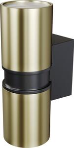 Maytoni lampada da parete per esterni Bowery in ottone, GU10, 50W, IP54, 2 luci, oro