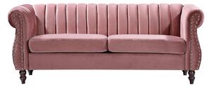 Divano Chesterfield 3 posti in Velluto Rosa antico - TRUMBO