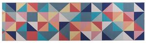 Tappeto passatoia multicolore poliestere 80 x 300 cm motivo geometrico triangolo fondo antiscivolo corridoio moderno Beliani