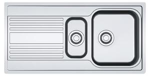 FRANKE 127.0371.769 Lavello RAPID RPX 251-100 con eccentrico girevole e scolapiatti in acciaio inox / Lavello in acciaio inox / Lavello da appoggio