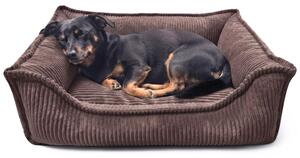 Cuccia per cani 4L Textil Corduroy HUGO PREMIUM (80x60 cm, marrone scuro)