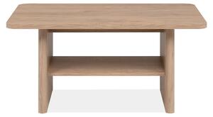 Calicosy - Tavolino basso 1 nicchia, bordi arrotondati effetto legno L90 cm - SOREN