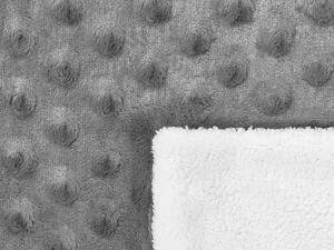 Coperta morbida in tessuto sintetico grigio e bianco 150 x 200 cm camera da letto salotto soggiorno Beliani