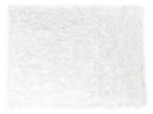Coperta morbida in tessuto sintetico bianco 150 x 200 cm camera da letto salotto soggiorno Beliani