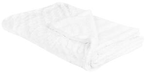 Coperta morbida in tessuto sintetico bianco 150 x 200 cm camera da letto salotto Beliani