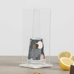 Vesta Portabicchieri verticale con struttura in plexiglass per bicchieri di plastica Like Water Plexiglass Marrone