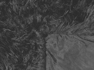 Coperta morbida in tessuto sintetico nero 150 x 200 cm camera da letto salotto soggiorno Beliani