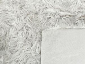 Coperta in morbida pelliccia sintetica grigia 150 x 200 cm camera da letto salotto soggiorno Beliani
