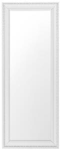 Specchio da Parete Bianco con Argento 50 x 130 cm Verticale Soggiorno Camera da Letto Comò Finitura Gesso Beliani
