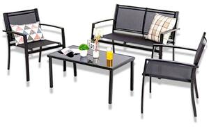 Set di mobili da giardino, mobili per balcone, tavolo, divano e 2 sedie, set da giardino, gruppo sedute, set da pranzo, set da giardino completo