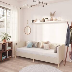 Dormeuse con Presa USB Crema in Tessuto 90x200 cm