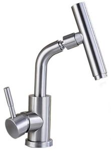 Rubinetto per lavabo in acciaio inossidabile, con acqua calda e fredda
