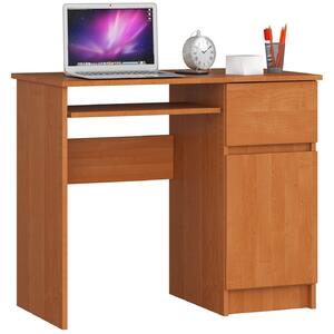 Scrivania per PC AKORD PIKSEL cassetto destro in ontano L90 x H77 x P50 cm