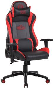 Poltrona da ufficio Shift X2, rivestita in ecopelle, colore nero e rosso