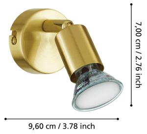 Eglo 33184 - Luce Spot da parete a LED BUZZ-LED 1xGU10/2,8W/230V 3000K oro