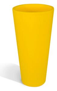 Portavaso alto in polietilene GOTICO liscio 110 cm ideale per interno ed esterno diametro superiore 50,5 cm inferiore 43 cm colore Giallo