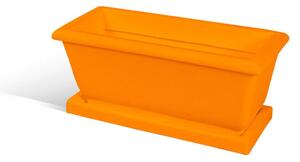 Fioriera rettangolare per esterni in polietilene esterno interno MOD LIBERTY Dimensione 22x51xh22,5 cm - peso 2 kg con foro di drenaggio. Sottovaso incluso OCRA