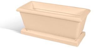 Fioriera rettangolare per esterni in polietilene esterno interno MOD LIBERTY Dimensione 22x51xh22,5 cm - peso 2 kg con foro di drenaggio. Sottovaso incluso Crema
