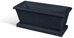 Fioriera rettangolare per esterni in polietilene esterno interno MOD LIBERTY Dimensione 22x51xh22,5 cm - peso 2 kg con foro di drenaggio. Sottovaso incluso Grafite