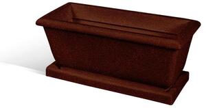 Fioriera rettangolare per esterni in polietilene esterno interno MOD LIBERTY Dimensione 22x51xh22,5 cm - peso 2 kg con foro di drenaggio. Sottovaso incluso Bronzo
