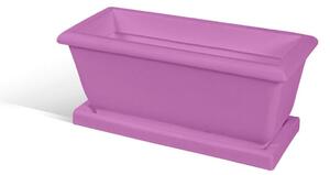 Fioriera rettangolare per esterni in polietilene esterno interno MOD LIBERTY Dimensione 22x51xh22,5 cm - peso 2 kg con foro di drenaggio. Sottovaso incluso Glicine