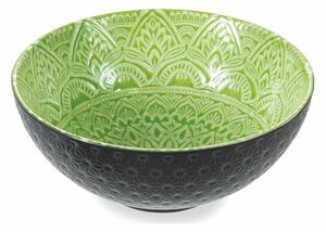 Baku insalatiera 25cm grigio - verde in Dolomite Grigio, diametro 25.8 x altezza 11 cm