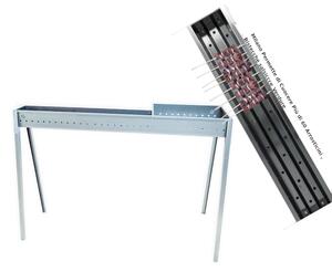 Barbecue a Carbone Carbonella in Acciaio MILANO 800-400 Dimensione 120x30xh 83 cm In acciaio INOX AISI 430 Peso13 kg inox Trasportabile in ferro cuoce piu di 60 arrosticini