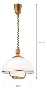 Lampadario regolabile RAMONA 1xE27/60W/230V marrone/bianco/rovere