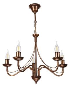 Lampadario a catena ANTON 5xE14/15W/230V, finitura bronzo