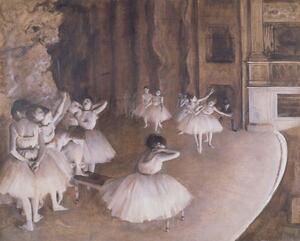Edgar Degas - Riproduzione Ballet Rehearsal on the Stage 1874, (40 x 30 cm)