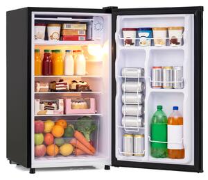 Costway Frigorifero piccolo 98l temperatura regolabile a 5 livelli, Mini frigo monoporta silenzioso con congelatore 25l Nero
