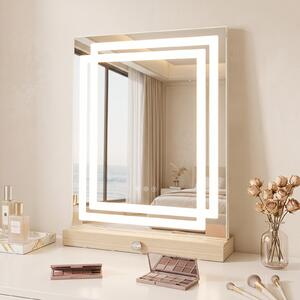 Costway Specchio da tavolo con luci a led regolabile con controllo smart touch, Specchio da trucco per soggiorno camera da letto e bagno
