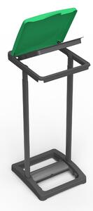 Porta sacco -Portarifiuti in resina di polipropilene MR B MONO Adatto a sacchi da L 80-110 Dimensioni 31,5 x36xh 81 cm - con Coperchio e Cornice ferma sacco