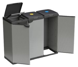 Mobile Porta sacco Per la Raccolta Differenziata In PVC TRIS Adatto a sacchi da L 80-110 Dimensioni 102x38xh 87 cm - con Coperchio e Dischetti Coloratii tema