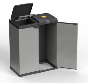Mobile Porta sacco Per la Raccolta Differenziata In PVC BIS Adatto a sacchi da L 80-110 Dimensioni 68x38xh 87 cm - con Coperchio e Dischetti Coloratii tema