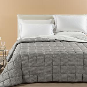 Trapunta Leggerissima In Raso Jacquard Luce Matrimoniale Dreaming Grigio Caleffi